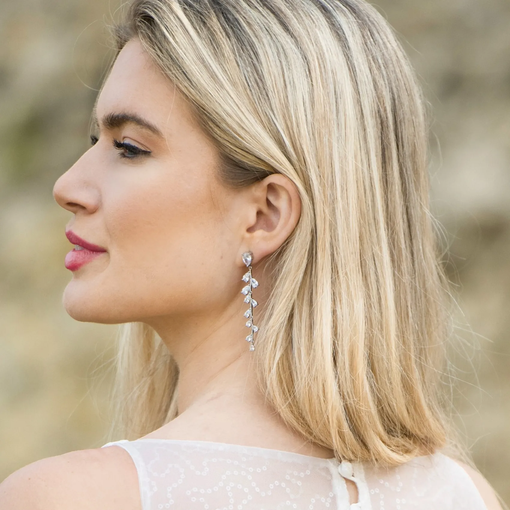 Ivory & Co Silver Prom Jewellery | Prom Earrings*Ivory and Co Willow Silver Long Trailing Crystal Vine Earrings