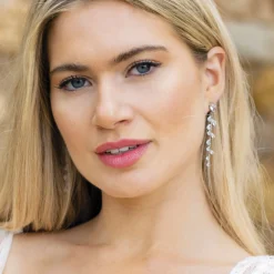 Ivory & Co Silver Prom Jewellery | Prom Earrings*Ivory and Co Willow Silver Long Trailing Crystal Vine Earrings