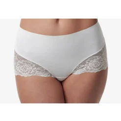 Poirier Bride Gifts | Honeymoon Gifts*Mid Waist Lace Bridal Shorts Ivory