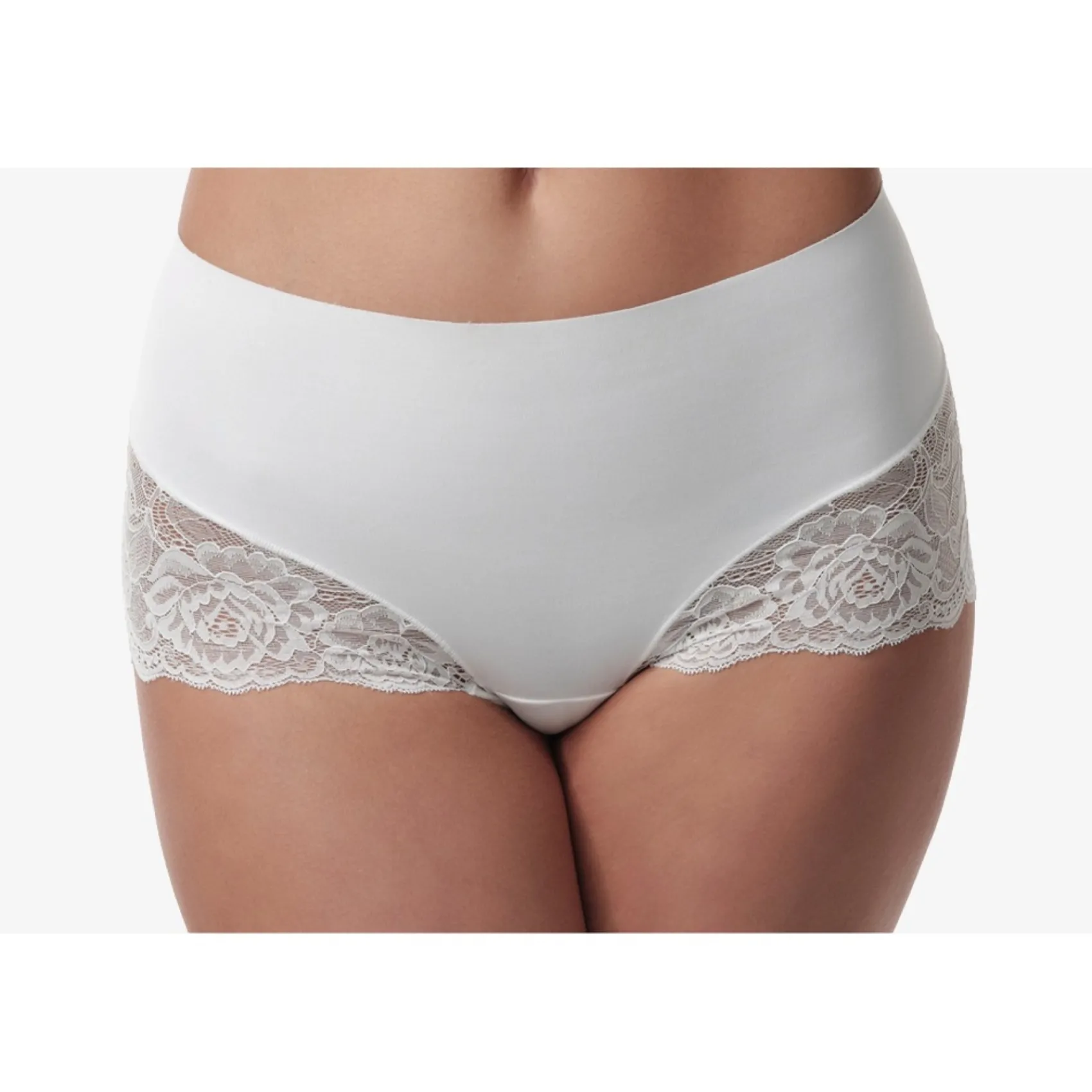 Poirier Bride Gifts | Honeymoon Gifts*Mid Waist Lace Bridal Shorts Ivory