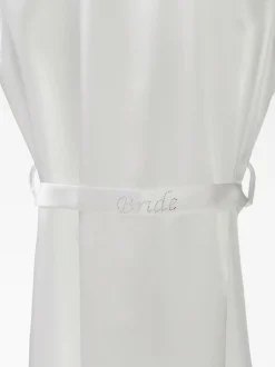 Poirier Honeymoon Gifts | Bride Gifts*Satin Diamante 'Bride' and 'Just Married' Bridal Robe Ivory
