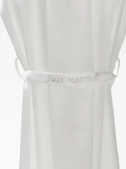 Poirier Honeymoon Gifts | Bride Gifts*Satin Diamante 'Bride' and 'Just Married' Bridal Robe Ivory
