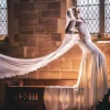 Perfect Bridal Single Tier Veils | Chapel Length & Cathedral Veils*Single Tier Pearl Cathedral Veil with Floral Lace Edge Ivory