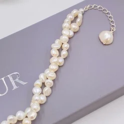 Lace & Favour Mother Of The Groom Gifts | Mother Of The Bride Gifts*Katarina Twisted Freshwater Pearl Bracelet Ivory/ Silver