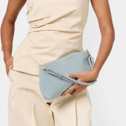 Katie Loxton Wedding Guest Bags | Wedding Handbags*Asha Suedette Wristlet Bag Blue Mist