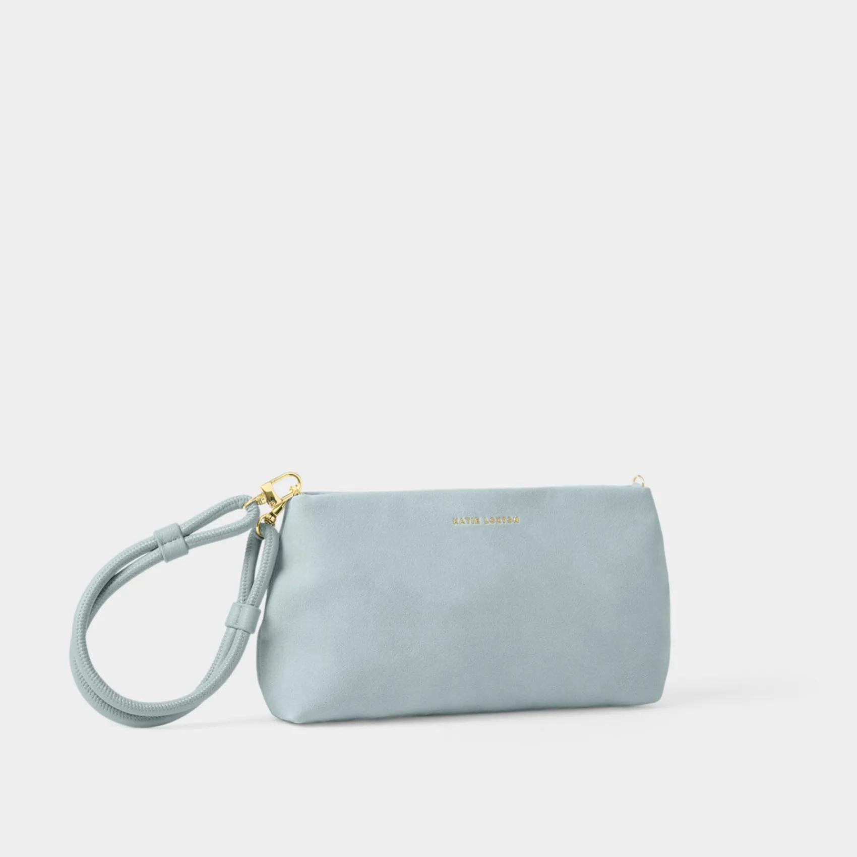 Katie Loxton Wedding Guest Bags | Wedding Handbags*Asha Suedette Wristlet Bag Blue Mist