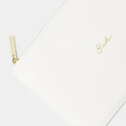 Katie Loxton Sentiment Pouches | Engagement Gifts*'Bride' Sentiment Pouch White