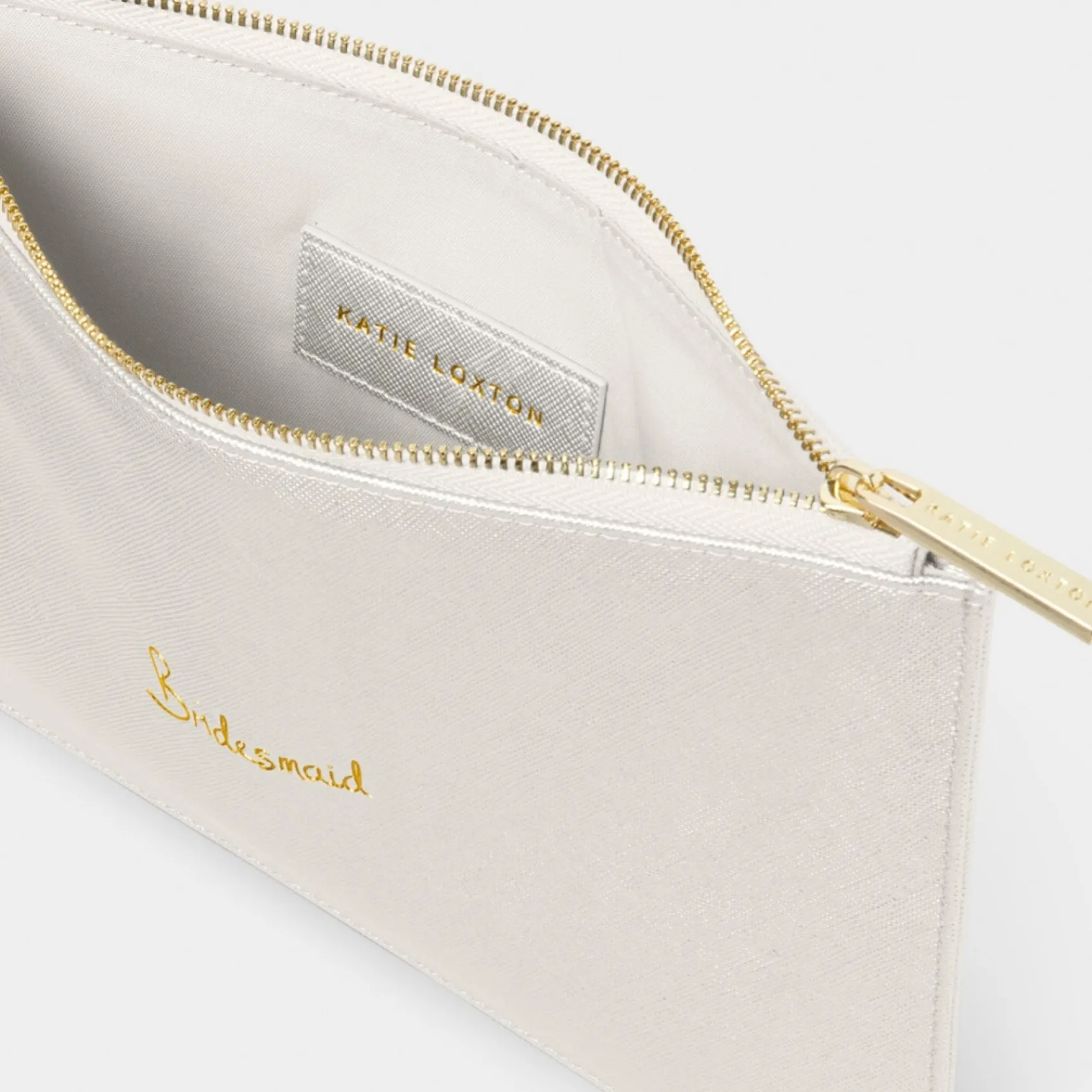 Katie Loxton Sentiment Pouches | Bridesmaid Gifts*'Bridesmaid' Perfect Pouch Silver
