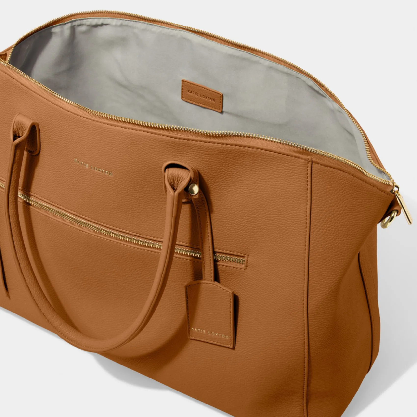 Katie Loxton Honeymoon Gifts | Weekend Bags*Chelsea Weekend Holdall Duffle Bag Cognac