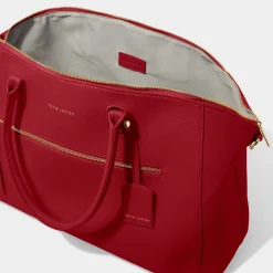 Katie Loxton Honeymoon Gifts | Weekend Bags*Chelsea Weekend Holdall Duffle Bag Garnet Red