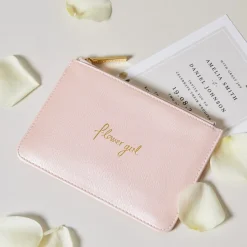 Katie Loxton Sentiment Pouches | Flower Girl Gifts*'Flower Girl' Mini Perfect Pouch Metallic Pink