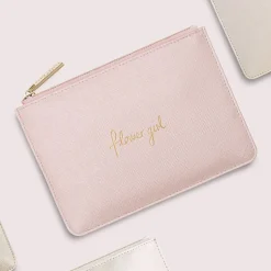 Katie Loxton Sentiment Pouches | Flower Girl Gifts*'Flower Girl' Mini Perfect Pouch Metallic Pink