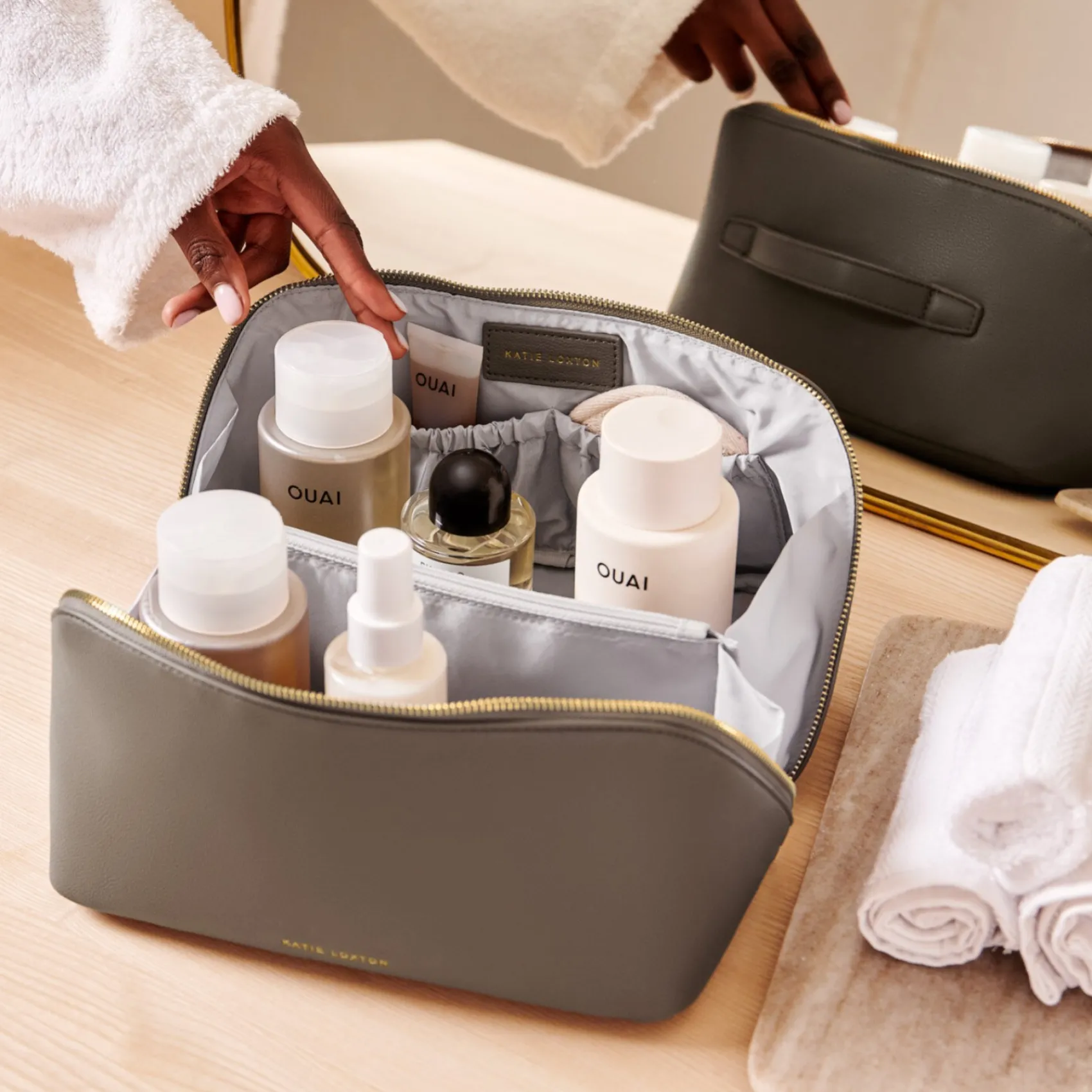 Katie Loxton Makeup & Wash Bags | Honeymoon Gifts*Large Makeup and Wash Bag Mink