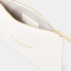 Katie Loxton Sentiment Pouches | Bridesmaid Gifts*'Maid of Honour' Perfect Pouch White