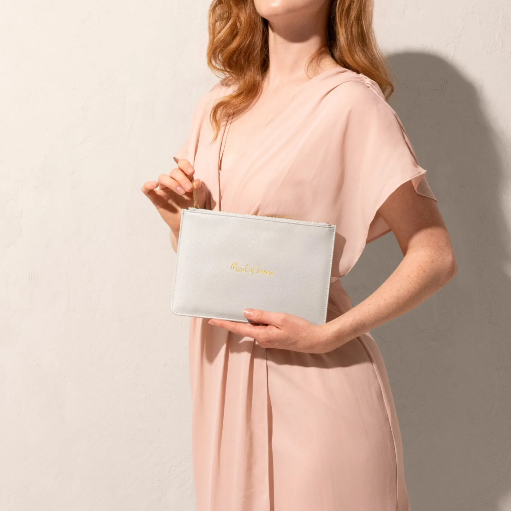 Katie Loxton Sentiment Pouches | Bridesmaid Gifts*'Maid of Honour' Perfect Pouch Dove Grey