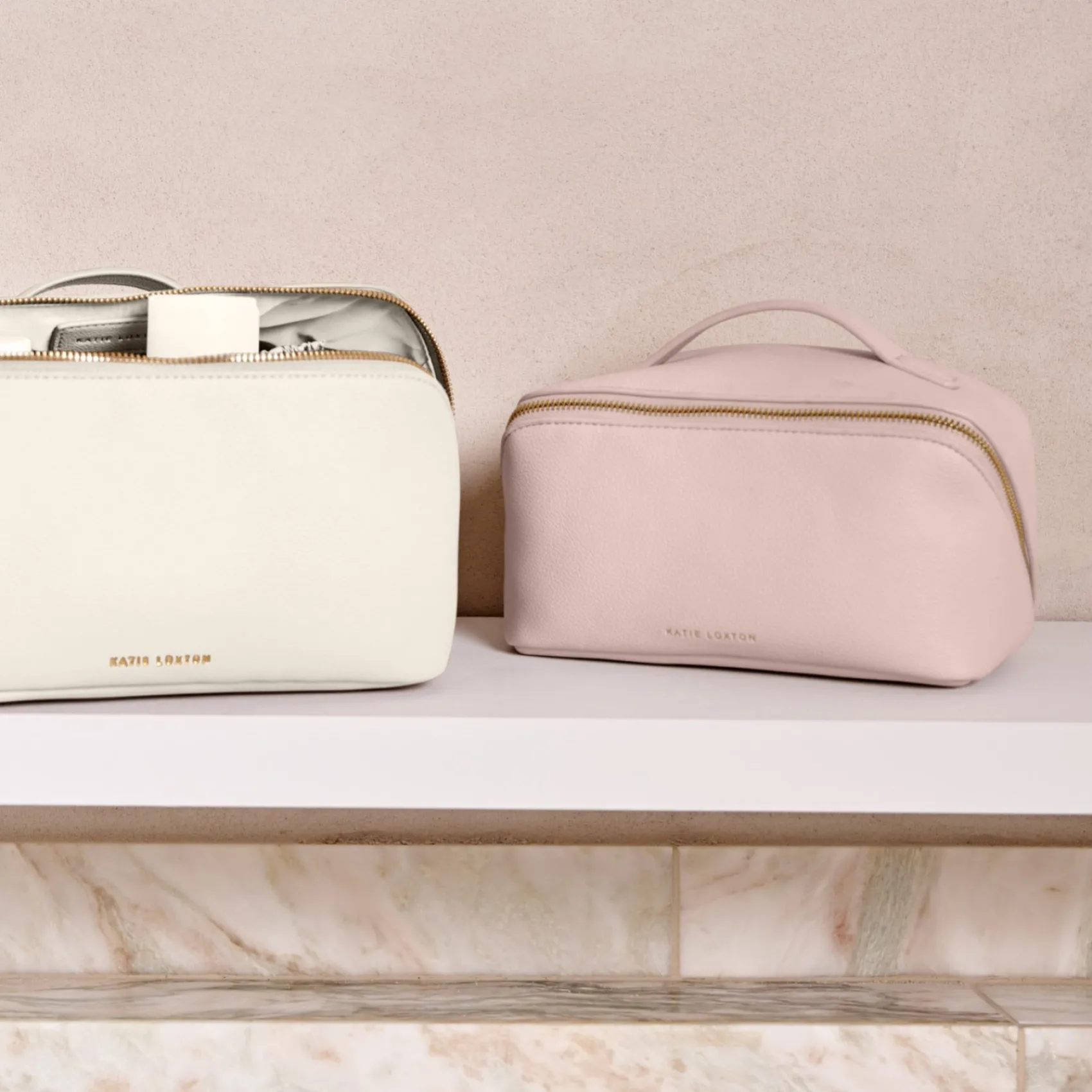 Katie Loxton Makeup & Wash Bags | Honeymoon Gifts*Medium Makeup and Wash Bag Dusty Pink