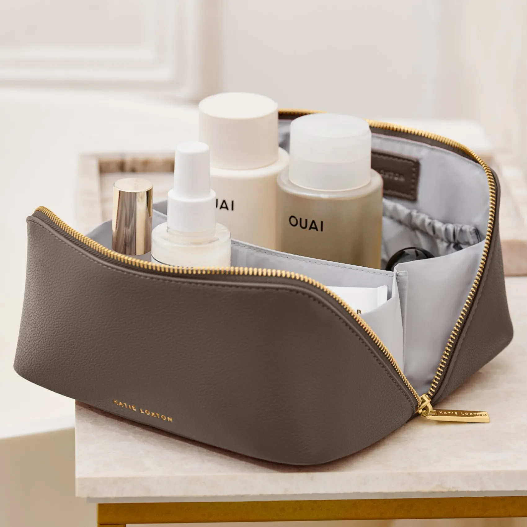 Katie Loxton Makeup & Wash Bags | Honeymoon Gifts*Medium Mink Makeup and Wash Bag Mink Brown