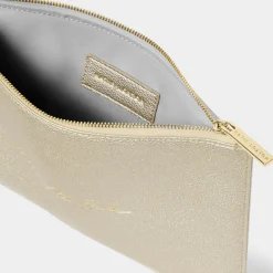 Katie Loxton Sentiment Pouches | Mother Of The Bride Gifts*'Mother of the Bride' Metallic Sentiment Pouch Gold