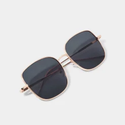 Katie Loxton Women's Sunglasses | Honeymoon Gifts*Sahara Gold and Black Square Sunglasses Gold/ Black