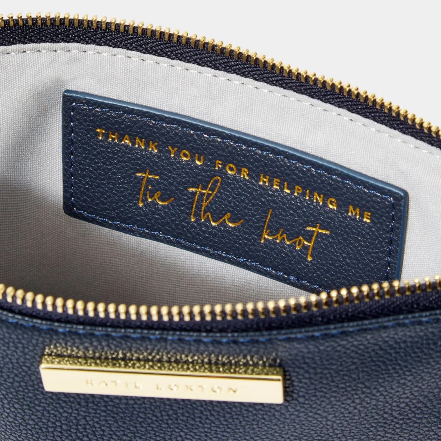 Katie Loxton Sentiment Pouches | Mother Of The Groom Gifts*'Thank You For Helping Me Tie The Knot' Pouch Navy