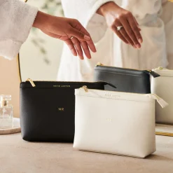 Katie Loxton Makeup & Wash Bags | Wedding Gifts Sets*Wash Bags Set 'Mr' and 'Mrs' Black and Pearlescent White