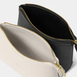 Katie Loxton Makeup & Wash Bags | Wedding Gifts Sets*Wash Bags Set 'Mr' and 'Mrs' Black and Pearlescent White