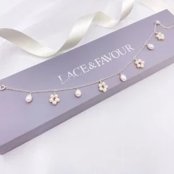 Lace & Favour Bridesmaid Gifts | Pearl Jewellery*Lavinia Freshwater Pearl Drop Chain Bracelet Ivory/ Silver