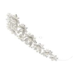 Poirier Prom Headbands & Tiaras | Crystal Hair Accessories*Leilani Statement Crystal Floral Wedding Crown Ivory/ Silver