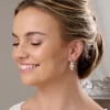 Lace & Favour Bridesmaid Gifts | Bride Gifts*Lila Dainty Cubic Zirconia Drop Earrings Rose Gold