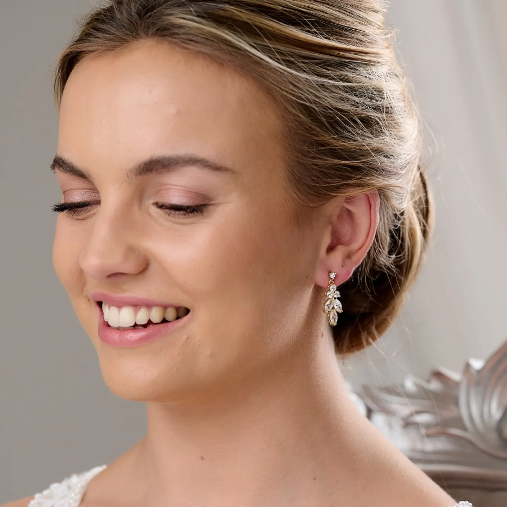 Lace & Favour Gold Prom Jewellery | Prom Earrings*Lila Dainty Cubic Zirconia Drop Earrings Gold