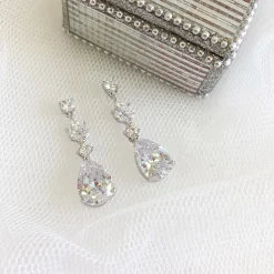 Lace & Favour Silver Prom Jewellery | Prom Earrings*Lilibeth Cubic Zirconia Drop Earrings Silver