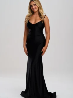 Linzi Jay Linzi Jay Prom Dresses | Black Prom Dresses*Fitted Lace Up Back Mermaid Prom Dress with Train
