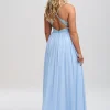 Linzi Jay Linzi Jay Prom Dresses | Light Blue Prom Dresses*Pale Blue Beaded A Line Chiffon Prom Dress with Slit