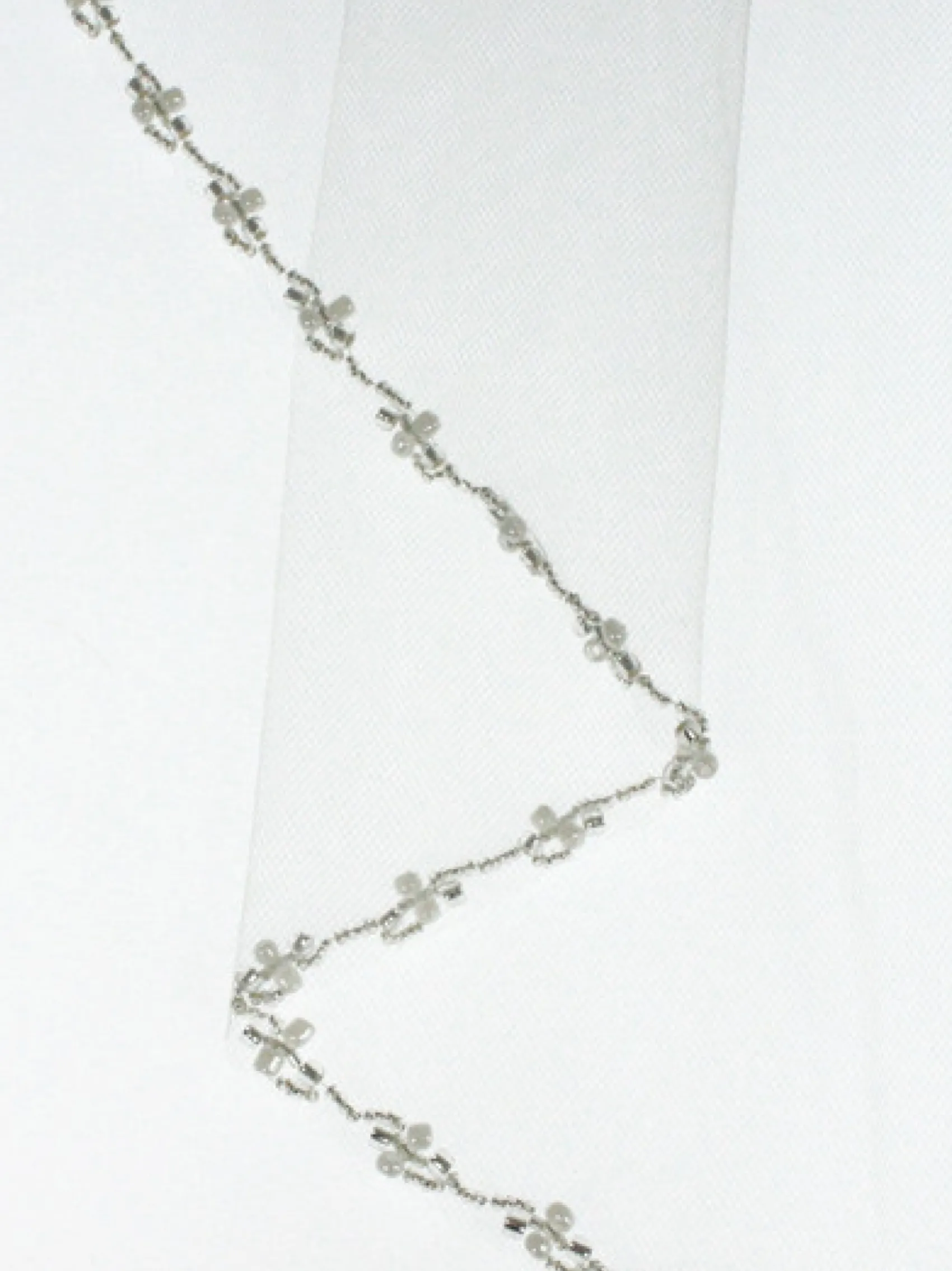 Linzi Jay Single Tier Veils | Chapel Length & Cathedral Veils*Single Tier Veil with Pearl and Beaded Edge LA951 Ivory