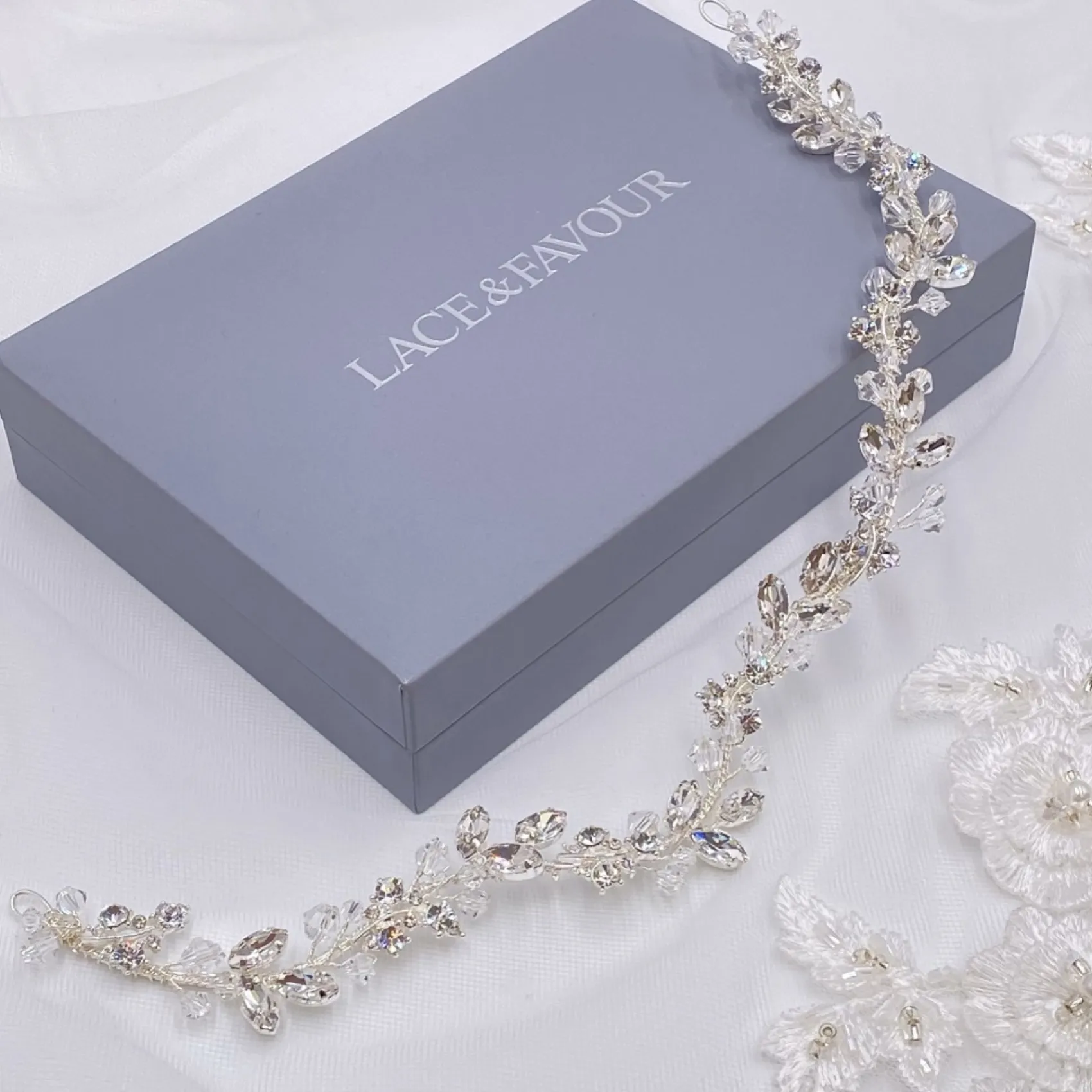 Twilight Designs Prom Headbands & Tiaras | Crystal Hair Accessories*Lucille Crystal and Diamante Wedding Hair Vine Silver