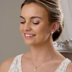 Lace & Favour Gold Prom Jewellery | Prom Jewellery Sets*Lulu Gold Crystal Stud Wedding Jewellery Set