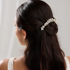 Lace & Favour Prom Hair Clips & Combs | Bridesmaid Gifts*Luna Small Crystal Embellished Wedding Hair Comb Gold