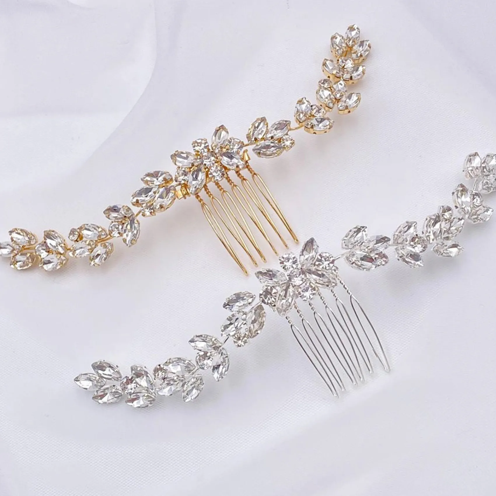 Lace & Favour Prom Hair Clips & Combs | Bridesmaid Gifts*Luna Small Crystal Embellished Wedding Hair Comb Silver