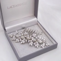 Lace & Favour Prom Hair Clips & Combs | Bride Gifts*Lustre Crystal Spray Wedding Hair Comb Silver