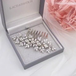 Lace & Favour Prom Hair Clips & Combs | Bride Gifts*Lustre Crystal Spray Wedding Hair Comb Silver