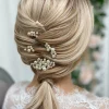 Lace & Favour Pearl Hair Accessories | Gold Hair Accessories*Macie Set of 5 Gold Mini Combs and Pins Ivory/ Gold