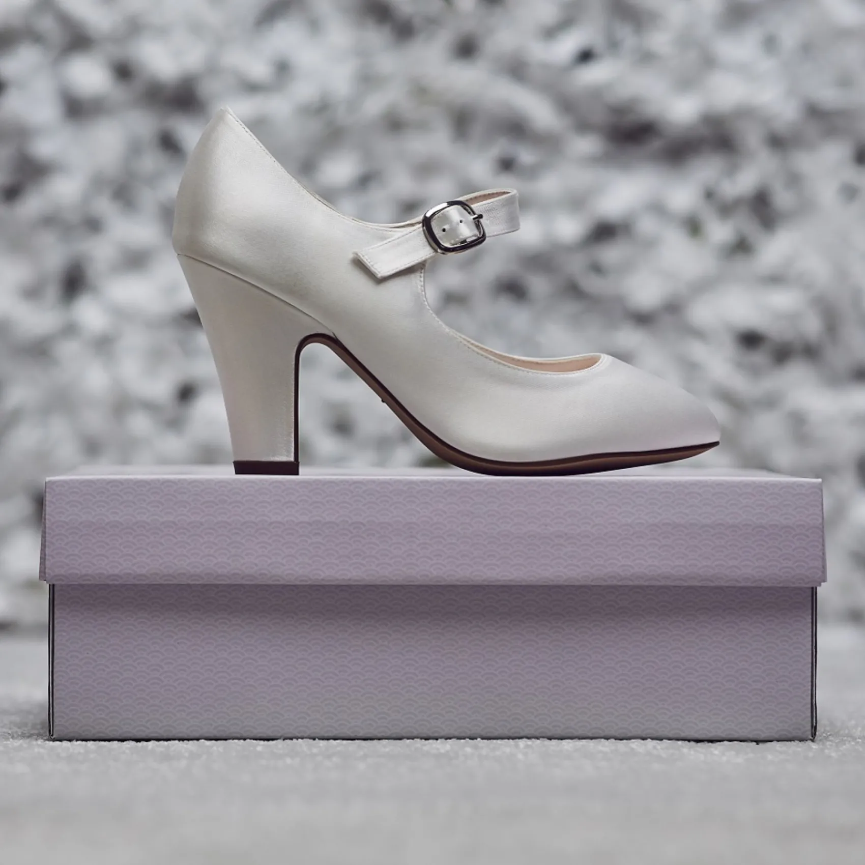 Rainbow Club Wedding Shoes | High Heel*Madeline by | Dyeable Satin Mary Jane Wedding Shoes Ivory