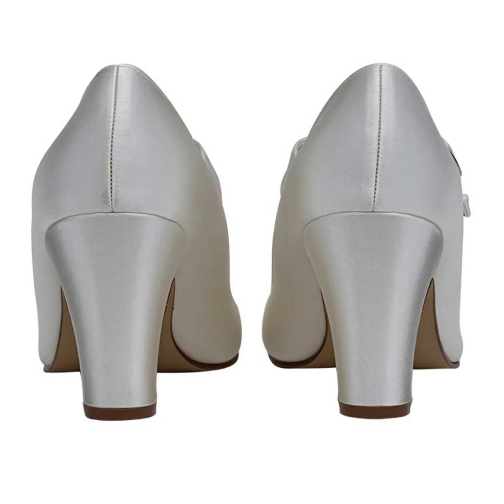 Rainbow Club Wedding Shoes | High Heel*Madeline by | Dyeable Satin Mary Jane Wedding Shoes Ivory