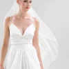 Lace & Favour Single Tier Veils | Chapel Length & Cathedral Veils*Maine Single Tier Tulle Veil with Pencil Edge