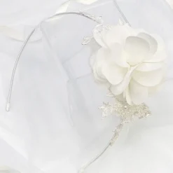 Beads & Beyond Flower Girl Gifts | Flower Girl Hair Accessories*Maisie Lace and Flower Children's Side Headband Ivory