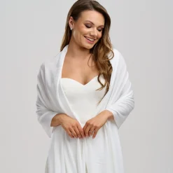 Poirier Knitted Shawls | Wedding Capes & Wraps*Maria Fine Knitted Slim Wedding Stole Ivory