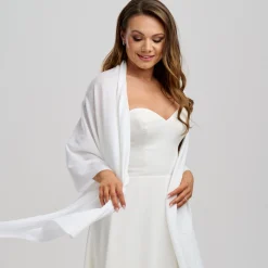 Poirier Knitted Shawls | Wedding Capes & Wraps*Maria Fine Knitted Slim Wedding Stole Ivory