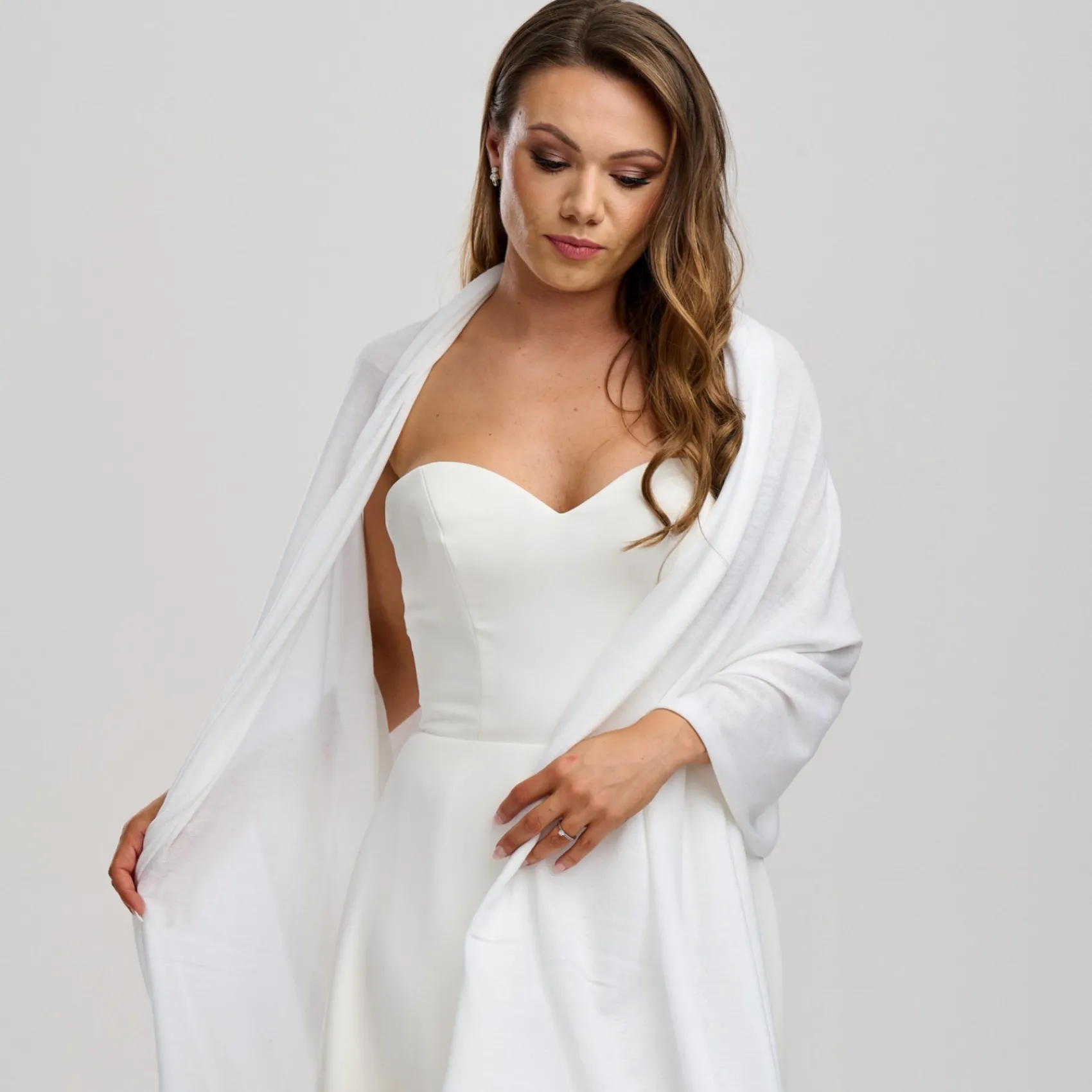 Poirier Knitted Shawls | Wedding Capes & Wraps*Maria Fine Knitted Slim Wedding Stole Ivory