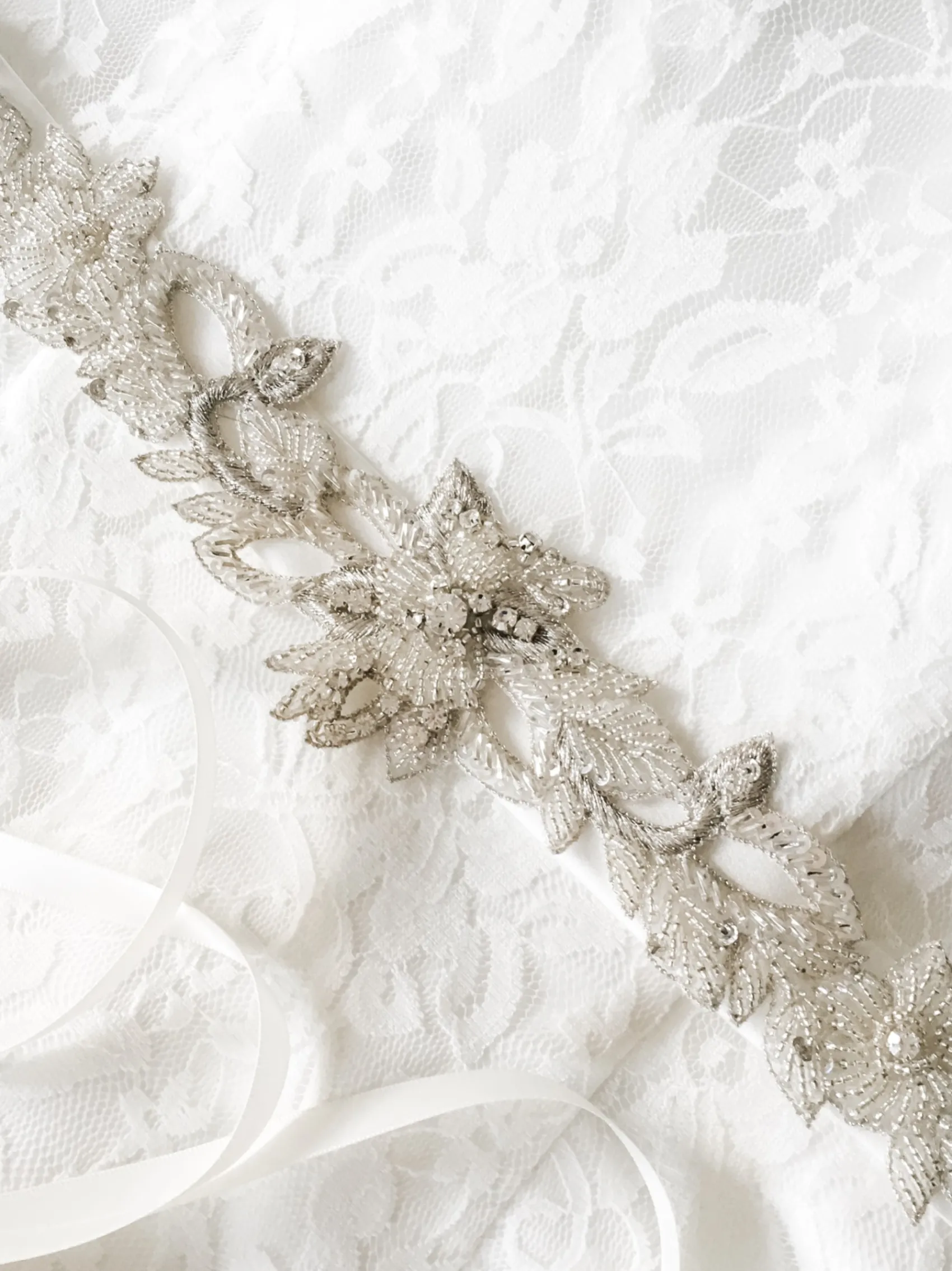 Beads & Beyond Wedding Dress Belts*Marlowe Beaded and Crystal Vine Bridal Belt