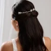 Lace & Favour Prom Hair Clips & Combs | Crystal Hair Accessories*Melody Draped Crystal Wedding Headpiece Gold